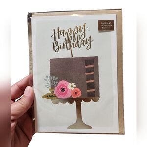 Minted "Quadruple Layer Cake" by Karidy Walker Birthday Card Light Green Brown